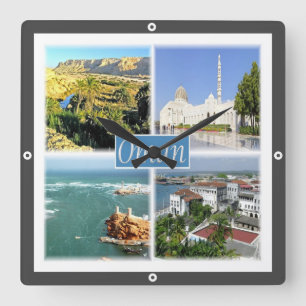 Horloge Carrée zOM005 collage OMAN, Asie,