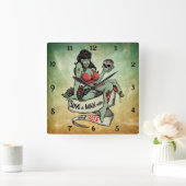 Horloge Carrée Zombie Love (Maison)