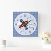 Horloge Carrée Zoom le long de la pépinière d'avion/horloge pour  (Maison)