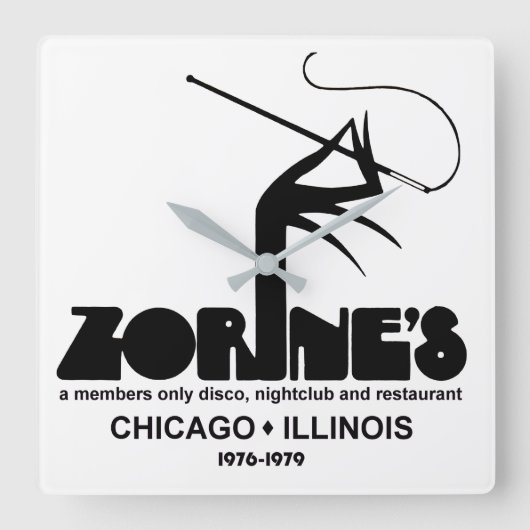 Horloge Carrée Zorine's Restaurant Disco Nightclub, Chicago, IL (Recto)