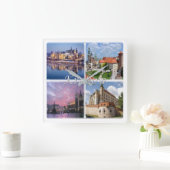 Horloge Carrée zPL009 KRAKOW, Pologne, Europe, (Maison)