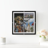 Horloge Carrée zTH008 mosaïque de BANGKOK, Thaïlande, Asie, (Maison)