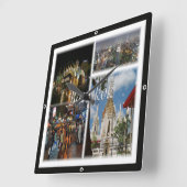 Horloge Carrée zTH008 mosaïque de BANGKOK, Thaïlande, Asie, (Angle)