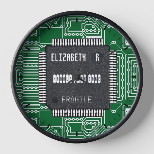 Horloge Carte Circuit Sur Impression Avec Votre Nom (Recto)