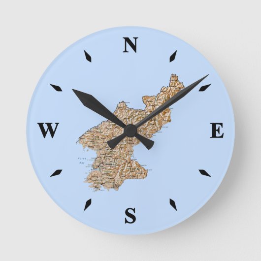 Horloge Carte Corée du Nord (Recto)