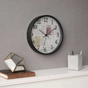 Horloge Carte de bibliothèque