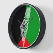 Horloge Carte de la Palestine libre et drapeau du Canada ( (Angle)