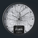 Horloge Carte de la ville d'Atlanta<br><div class="desc">Une horloge murale amusante avec une carte de rue descendante représentant la merveilleuse ville d'Atlanta,  Géorgie.</div>