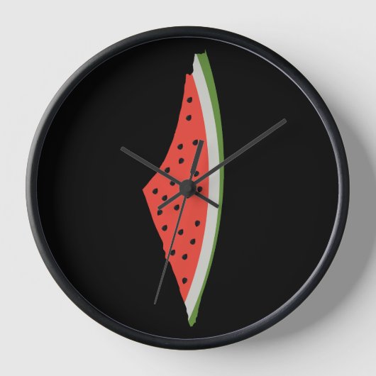 Horloge Carte du drapeau de la pastèque palestinienne. Lib (Recto)