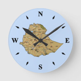 Horloge Carte Éthiopie