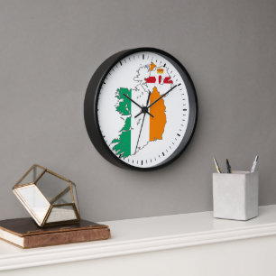 Horloge Carte irlandaise de la nation celtique