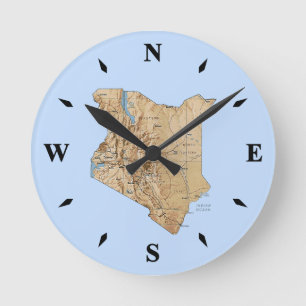 Horloge Carte Kenya