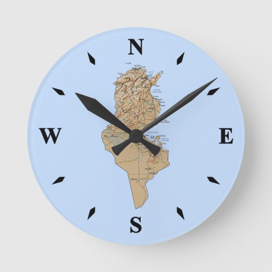Horloge Carte Tunisie (Recto)