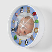 Horloge Cartoon Critters Kids and Babies Custom Blue (Angle)