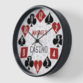 Horloge Casino Poker Room Convient Nom personnalisable Tex (Angle)