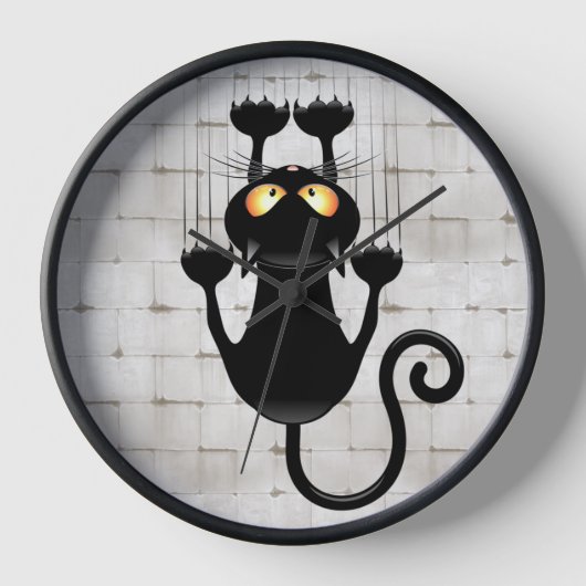 Horloge Cat Falling down fun dessin personnage (Recto)