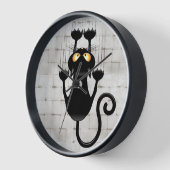 Horloge Cat Falling down fun dessin personnage (Angle)