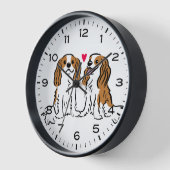 Horloge Cavalier King Charles Espaniels Chiens mignons (Angle)
