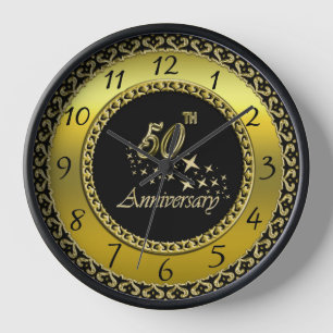 Horloge Célébration du 50e anniversaire de l'or et du noir