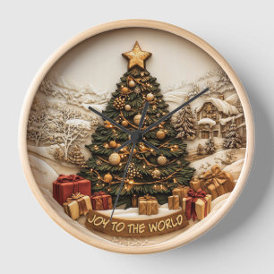 Horloge Célébration joyeuse de l'arbre de fêtes !
