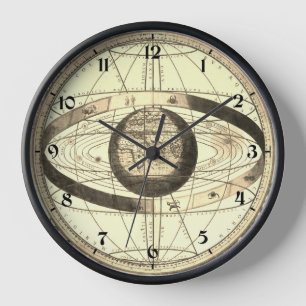 Horloge Cellarius Ptolemaic System Carte Vintage