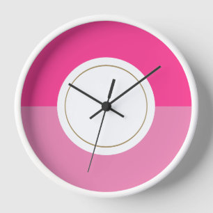 Horloge Centre de bord rose moderne brillant deux tons