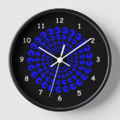 Horloge - Cercles concentrés bleus de perles sur n (Recto)