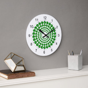 Horloge - Cercles concentrés verts de perles