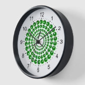 Horloge - Cercles concentrés verts de perles (Angle)