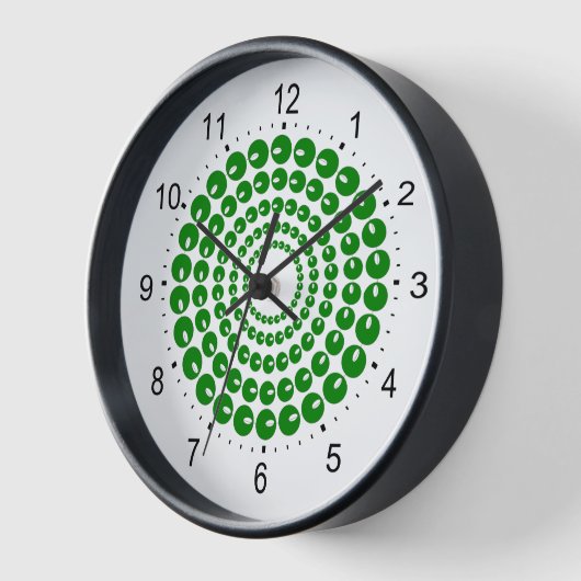 Horloge - Cercles concentrés verts de perles (Angle)