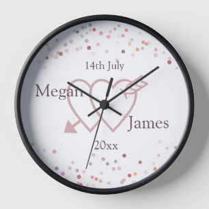 Horloge Cercles Confetti Roses