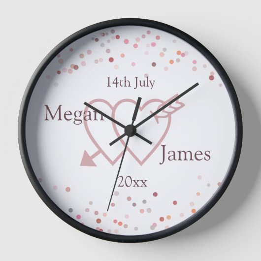 Horloge Cercles Confetti Roses (Recto)