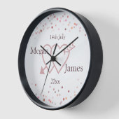 Horloge Cercles Confetti Roses (Angle)