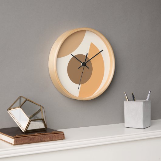 Horloge Cercles géométriques Abstraits chic Motif d'art mo (Bureau)