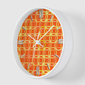 Horloge Cercles Modernes de milieu de siècle, orange manda (Angle)