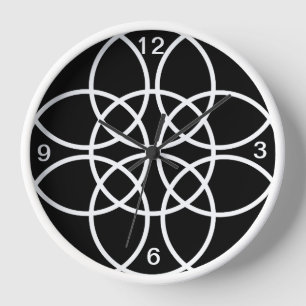 Horloge Cercles spiraux blancs