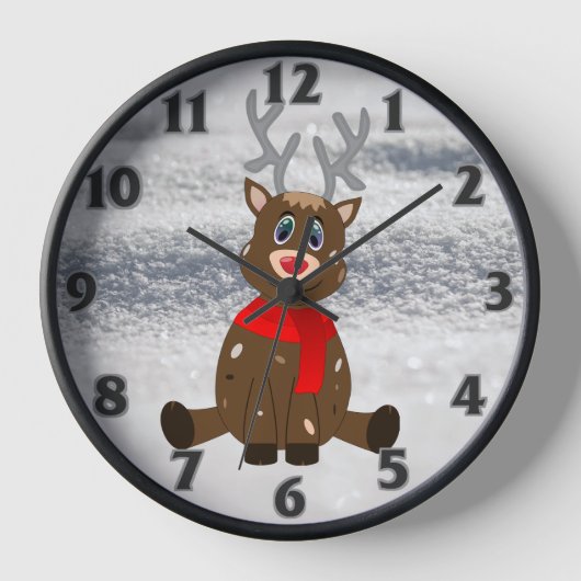 Horloge Cerf de Noël (Recto)