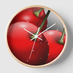 Horloge Cerises avec gouttes de ragoût