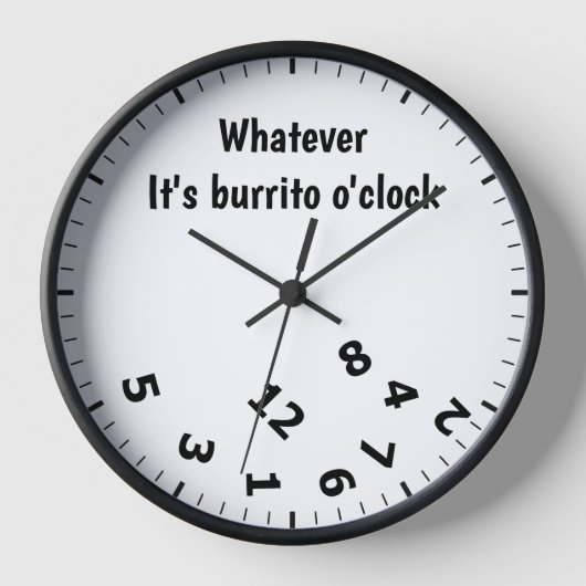 Horloge c'est Burrito O'clock Funny Mexican Food Restauran (Recto)