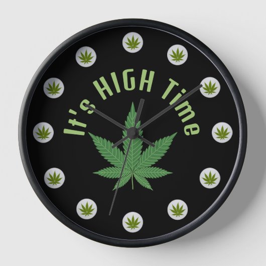 Horloge C'est High Time Weed Leaf Green Purple Custom (Recto)