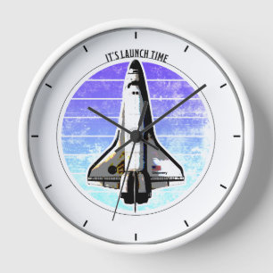 Horloge C'est l'heure de lancement Navette spatiale Discov