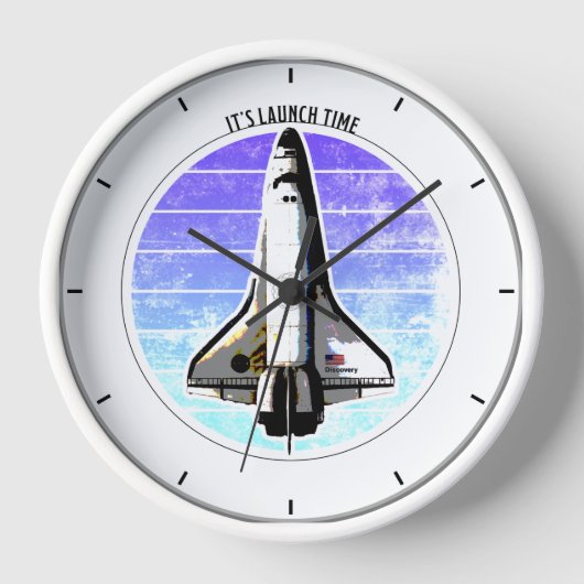 Horloge C'est l'heure de lancement Navette spatiale Discov (Recto)