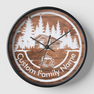 Horloge Chalet Cabane Grange Maison Nom de Famille Perso