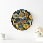 Horloge Champignon Sauvage Doré (Maison)