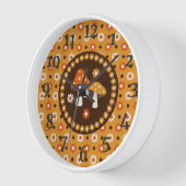 Horloge Champignons et fleurs doux rétro (Angle)