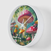 Horloge Champignons Whimsical Forêt Enchantée (Angle)