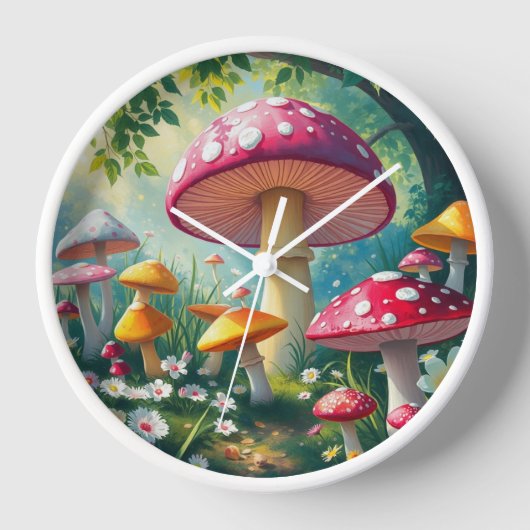 Horloge Champignons Whimsical Forêt Enchantée (Recto)