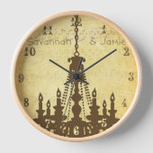 Horloge Chandelier à notes musicales personnalisées en dét (Recto)