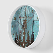 Horloge Chandelier en bois d'Aqua Rustique (Angle)