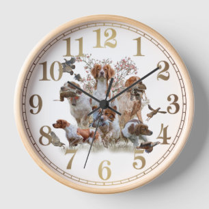 Horloge Chasse à la bécasse avec Bretagne Spaniel